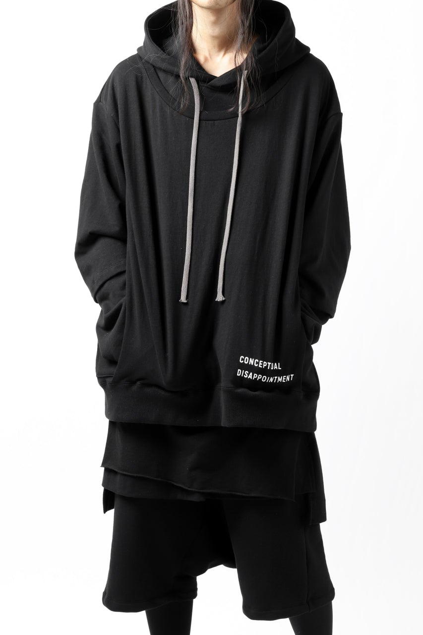 A.F ARTEFACT "Trunk-Show" BEHIND DOCKING LAYERED TEE HOODIE (BLACK)