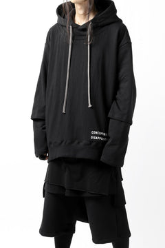 画像をギャラリービューアに読み込む, A.F ARTEFACT &quot;Trunk-Show&quot; BEHIND DOCKING LAYERED TEE HOODIE (BLACK)