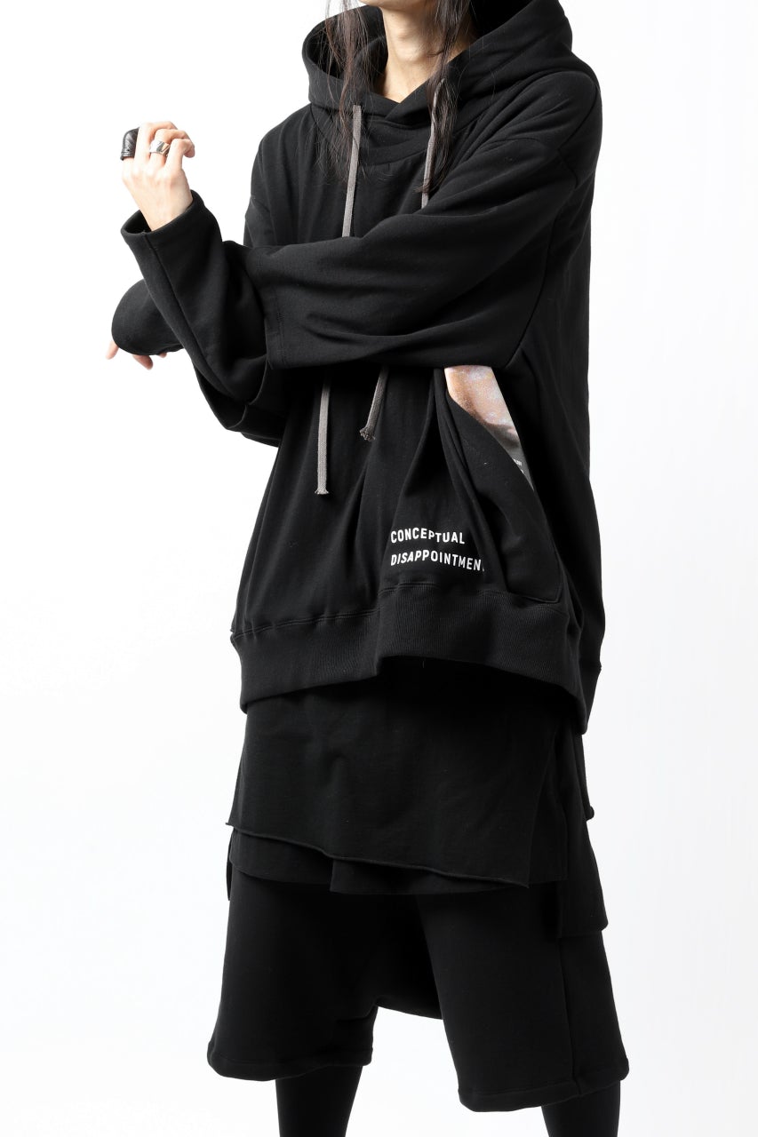 A.F ARTEFACT "Trunk-Show" BEHIND DOCKING LAYERED TEE HOODIE (BLACK)