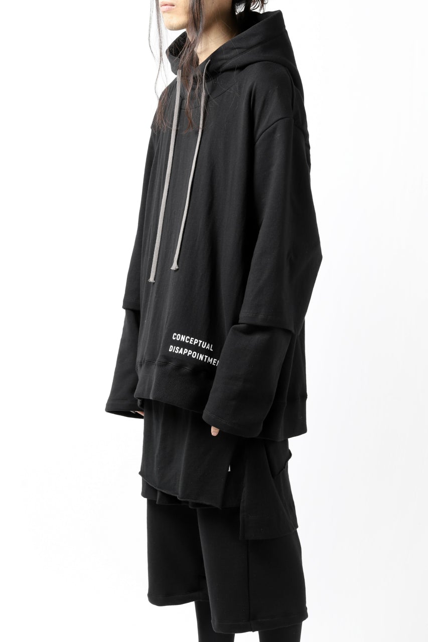 A.F ARTEFACT "Trunk-Show" BEHIND DOCKING LAYERED TEE HOODIE (BLACK)