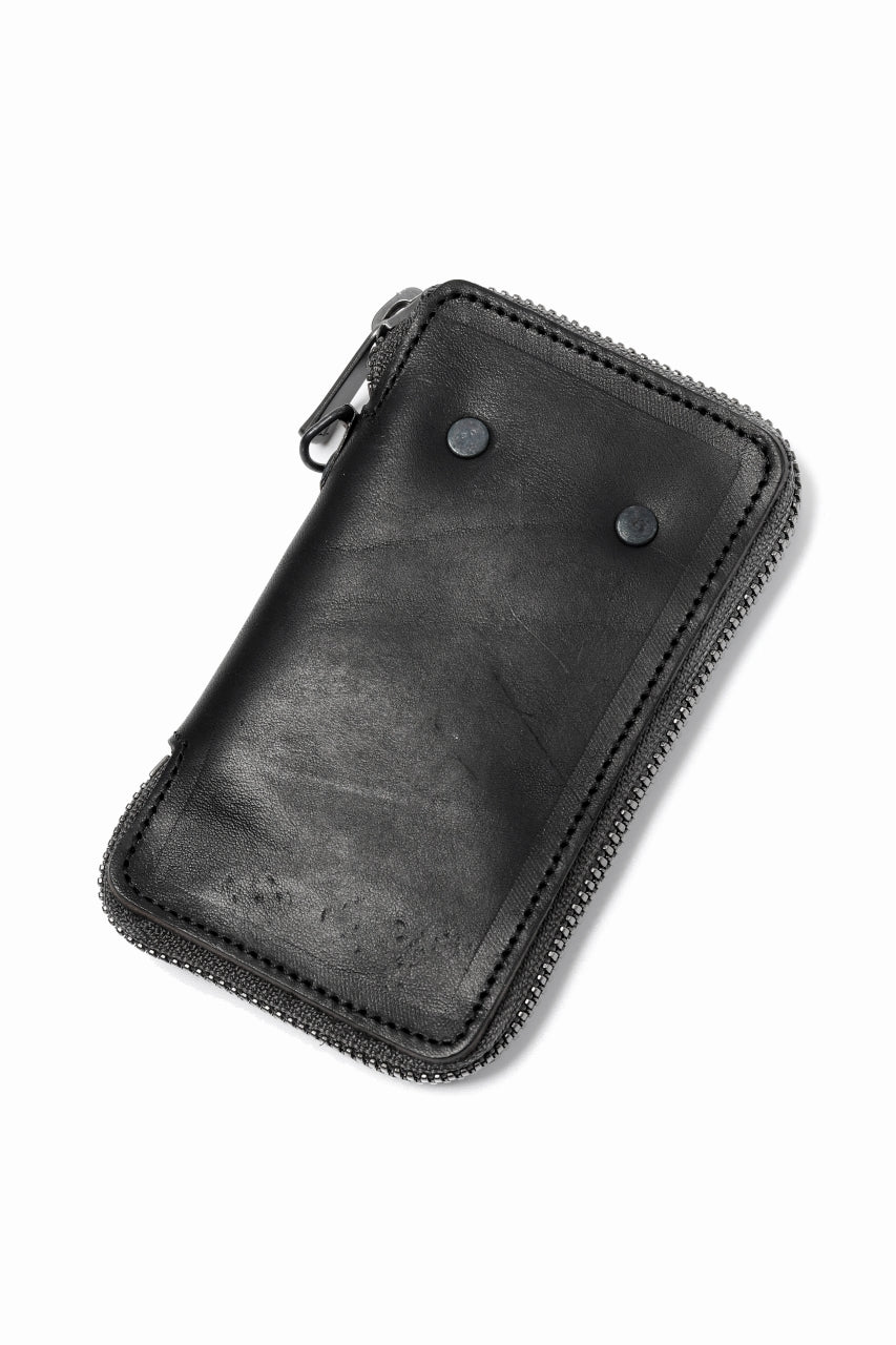 Portaille "Limited Made" ZIP KEY CASE / Italy Vachetta (BLACK)