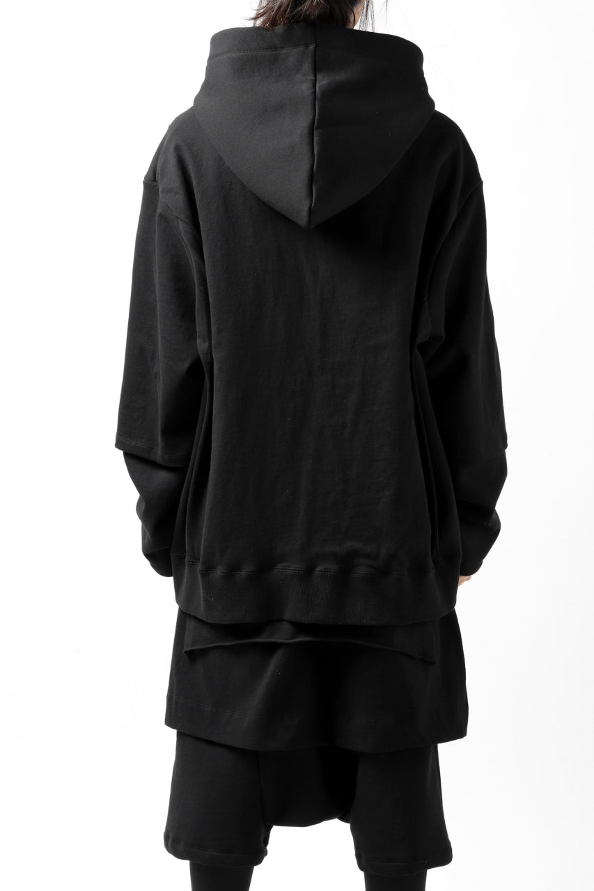 A.F ARTEFACT "Trunk-Show" BEHIND DOCKING LAYERED TEE HOODIE (BLACK)