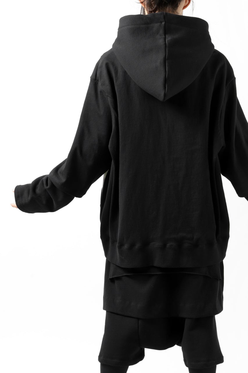 A.F ARTEFACT "Trunk-Show" BEHIND DOCKING LAYERED TEE HOODIE (BLACK)