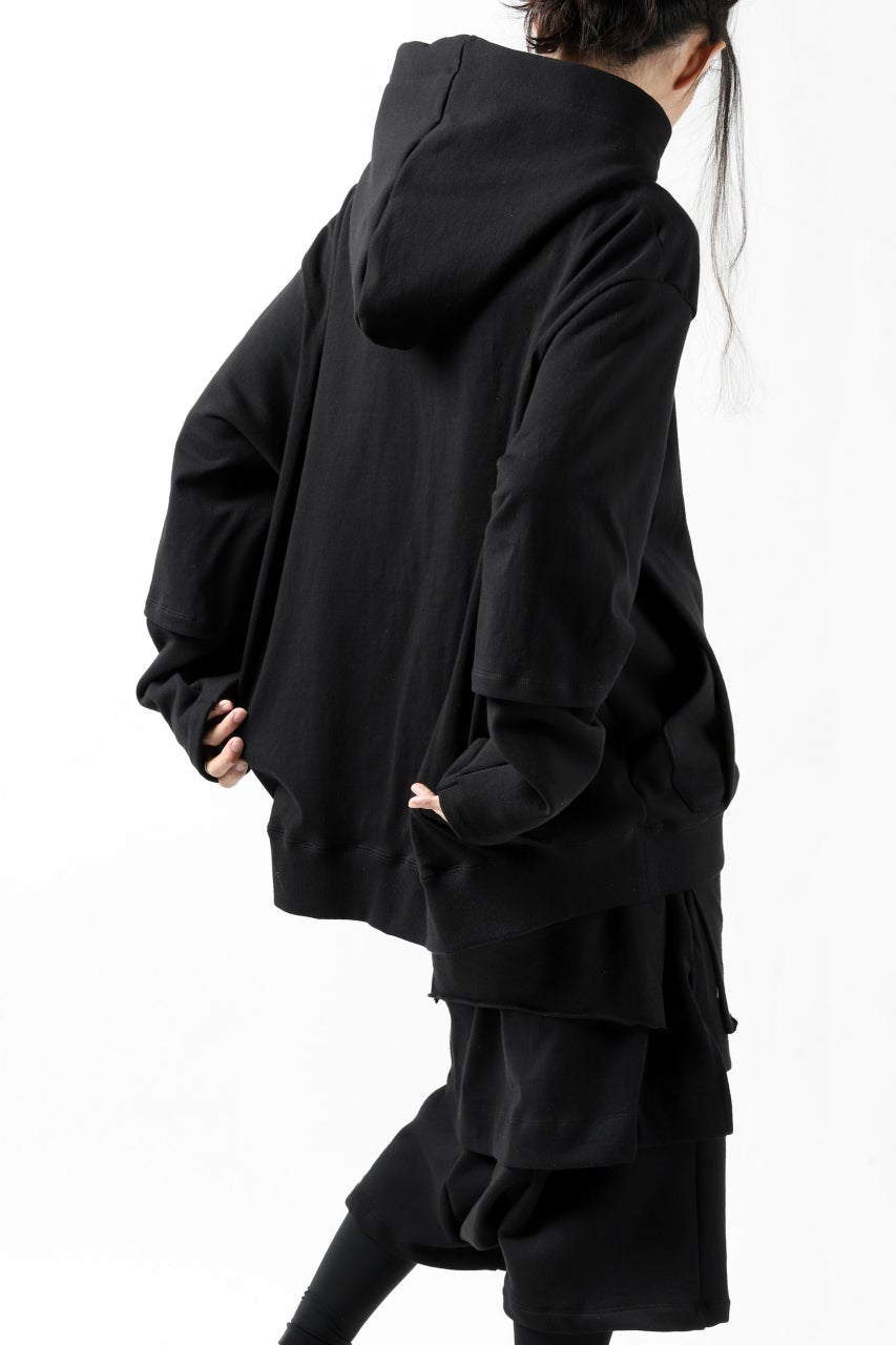 A.F ARTEFACT "Trunk-Show" BEHIND DOCKING LAYERED TEE HOODIE (BLACK)