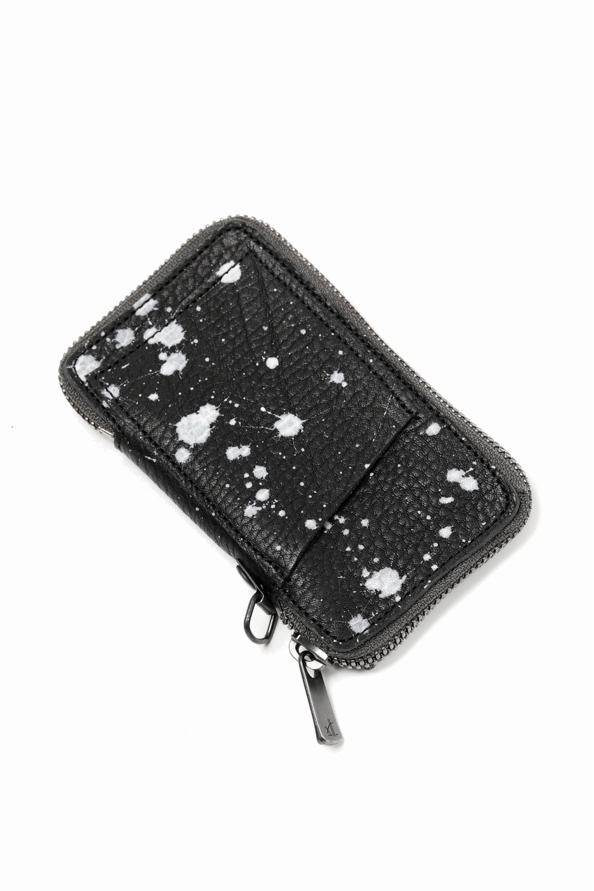 Portaille "Limited Made" ZIP KEY CASE / Oiled Kip handpainted (BLACK)