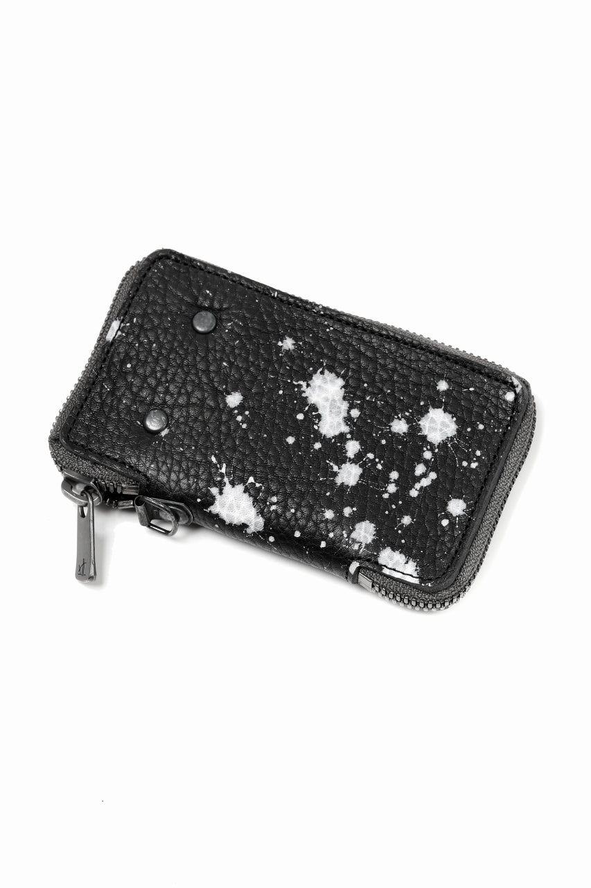 Portaille "Limited Made" ZIP KEY CASE / Oiled Kip handpainted (BLACK)
