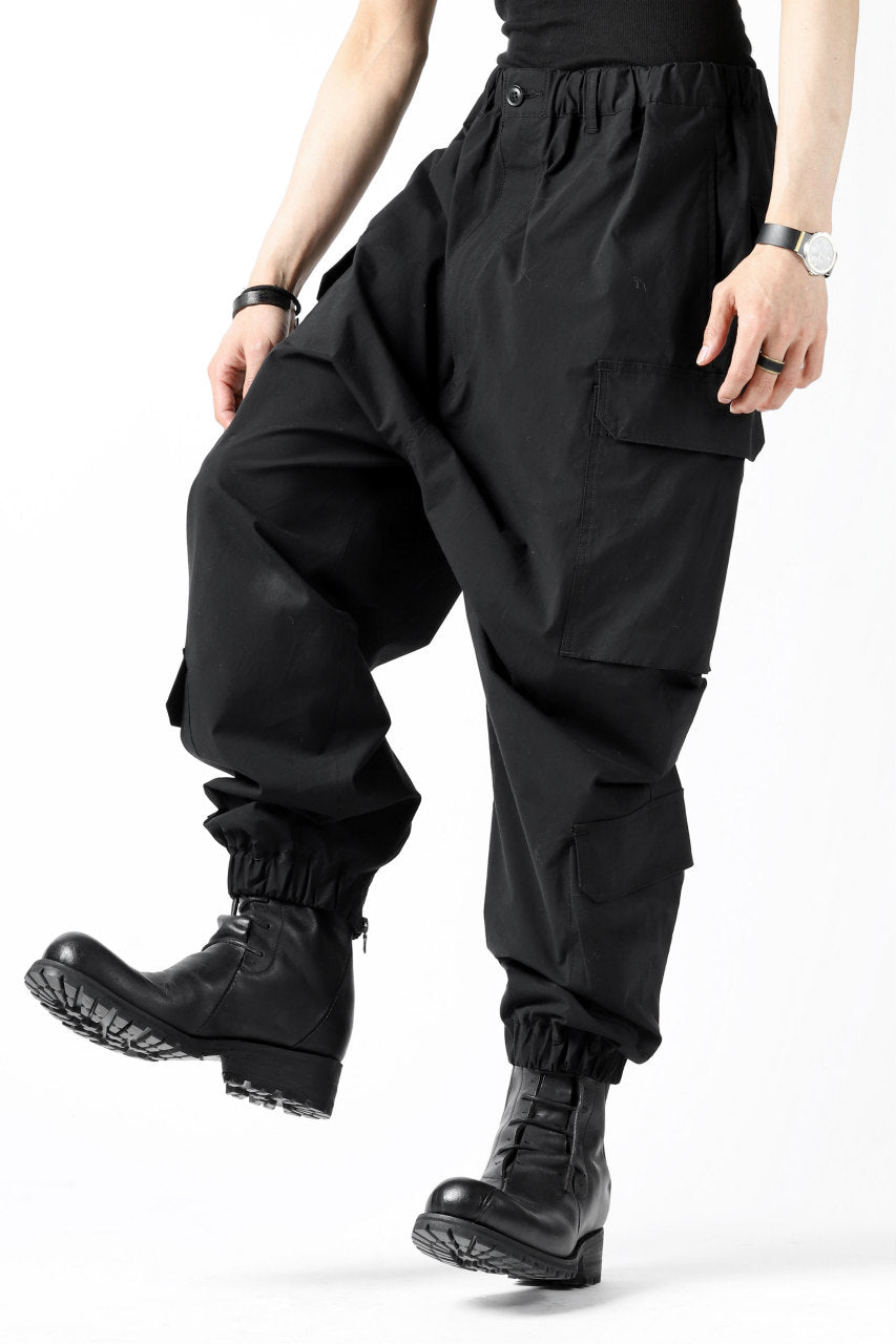 画像をギャラリービューアに読み込む, ISAMU KATAYAMA BACKLASH LOWCROTCH FIELD PANTS / STRETCH TYPEWRITER CLOTH (BLACK)