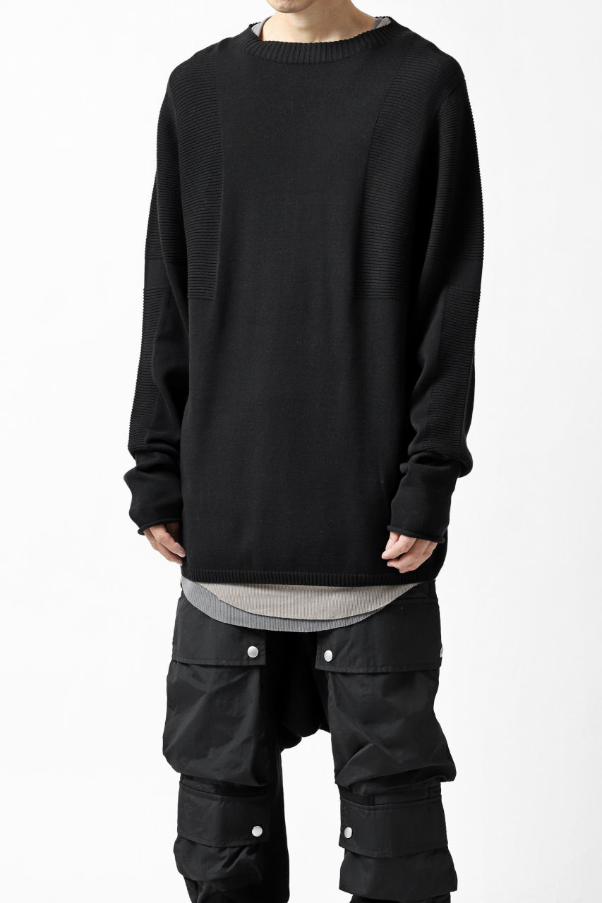 A.F ARTEFACT "WHOLEGARMENT" MOCKNECK KNIT PULLOVER (BLACK)