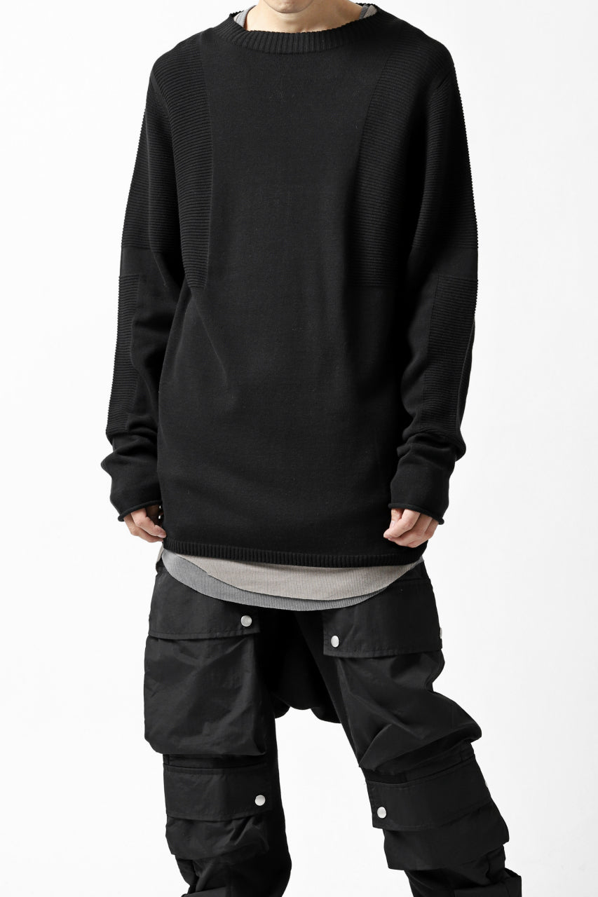 A.F ARTEFACT "WHOLEGARMENT" MOCKNECK KNIT PULLOVER (BLACK)