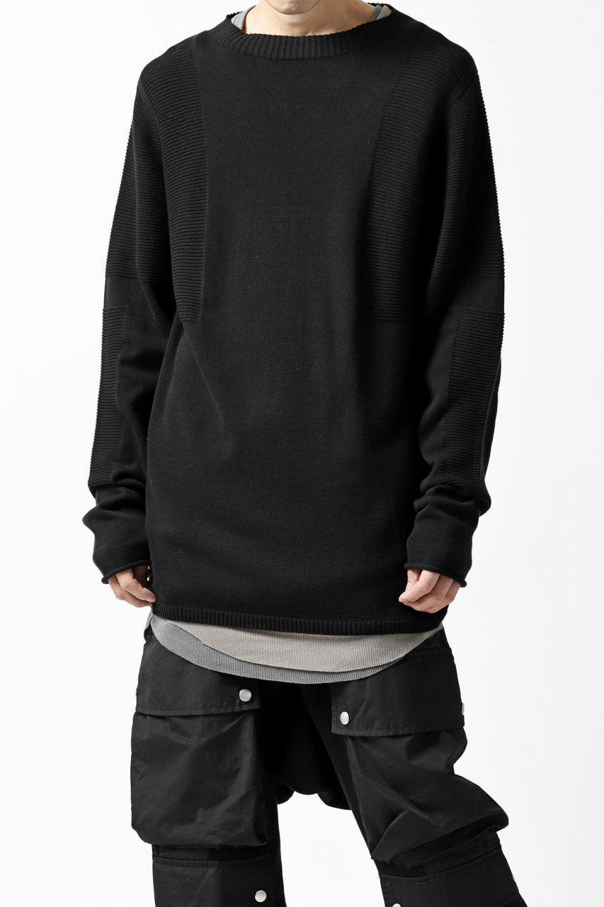 A.F ARTEFACT "WHOLEGARMENT" MOCKNECK KNIT PULLOVER (BLACK)