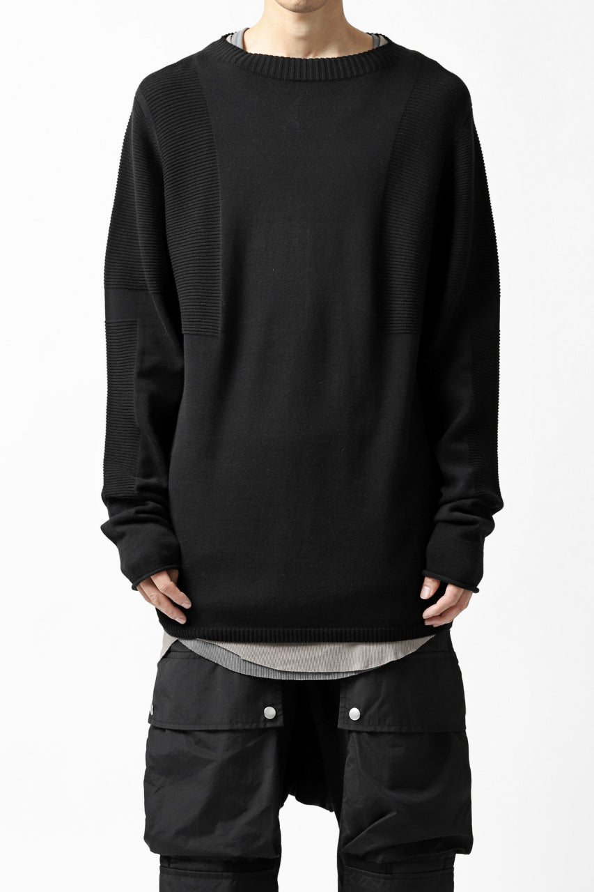 A.F ARTEFACT "WHOLEGARMENT" MOCKNECK KNIT PULLOVER (BLACK)