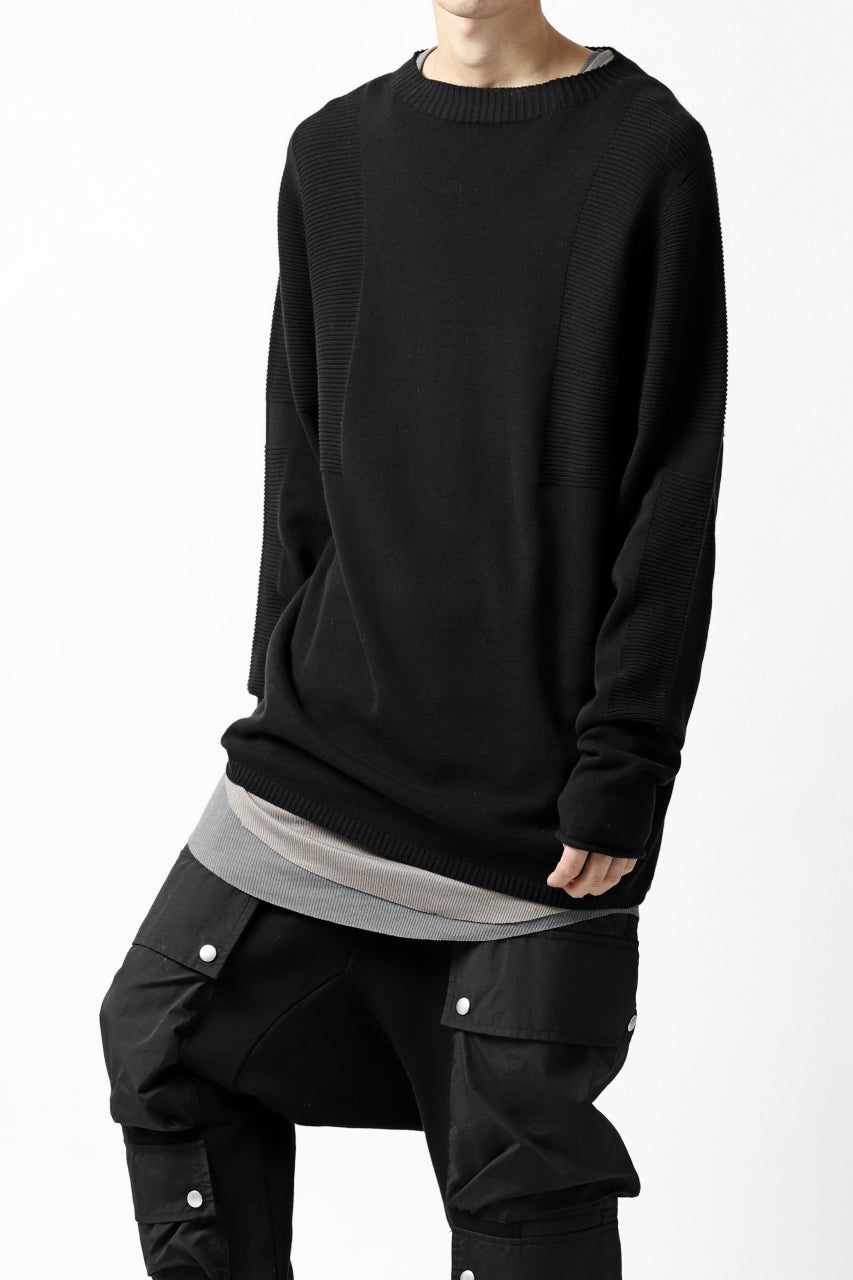 A.F ARTEFACT "WHOLEGARMENT" MOCKNECK KNIT PULLOVER (BLACK)