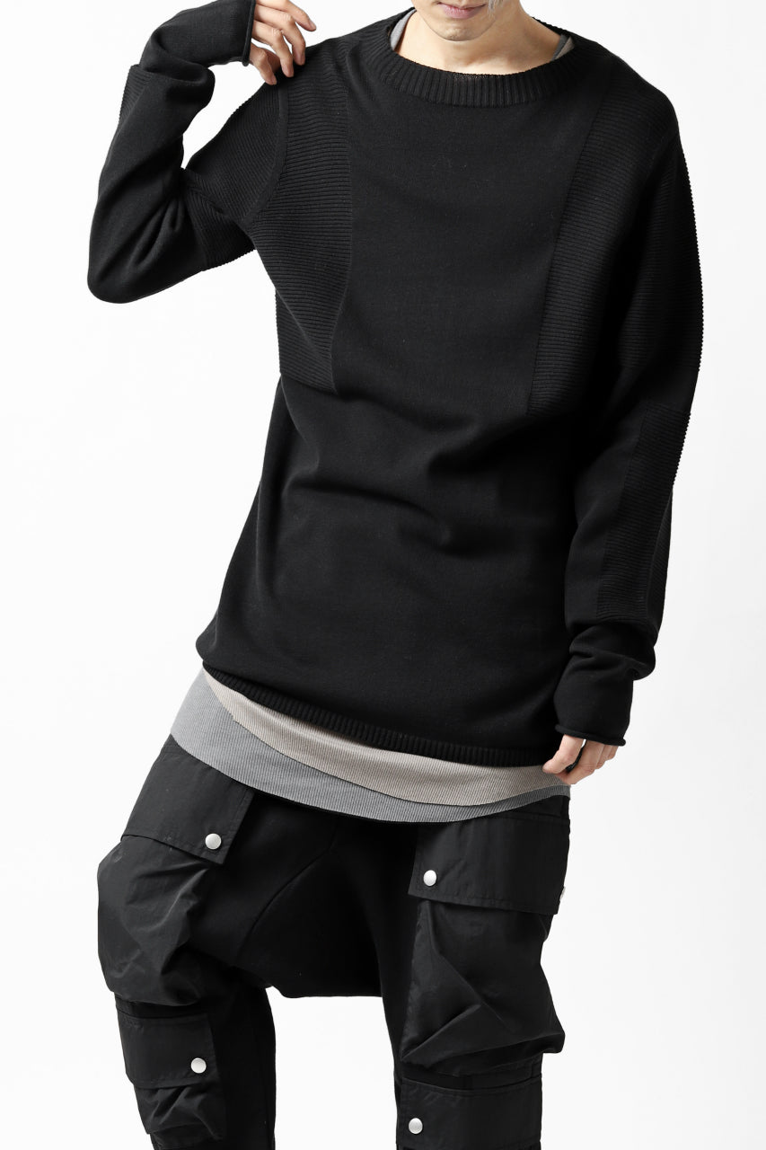 A.F ARTEFACT "WHOLEGARMENT" MOCKNECK KNIT PULLOVER (BLACK)