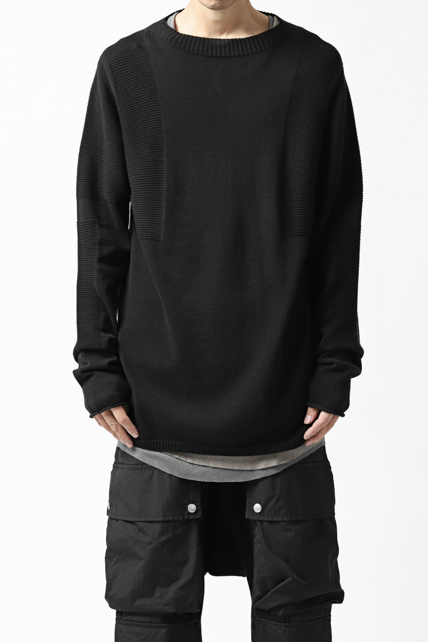 A.F ARTEFACT "WHOLEGARMENT" MOCKNECK KNIT PULLOVER (BLACK)