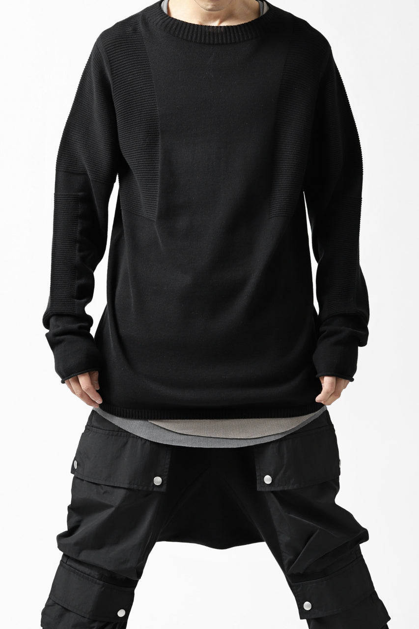 A.F ARTEFACT "WHOLEGARMENT" MOCKNECK KNIT PULLOVER (BLACK)