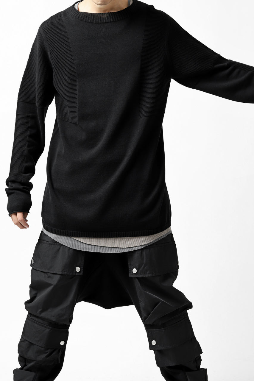 A.F ARTEFACT "WHOLEGARMENT" MOCKNECK KNIT PULLOVER (BLACK)