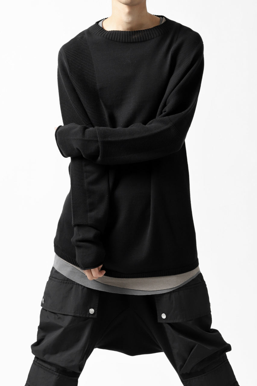 A.F ARTEFACT "WHOLEGARMENT" MOCKNECK KNIT PULLOVER (BLACK)