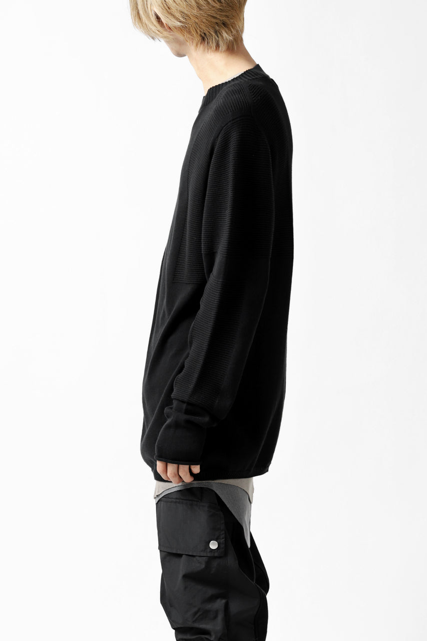 A.F ARTEFACT "WHOLEGARMENT" MOCKNECK KNIT PULLOVER (BLACK)