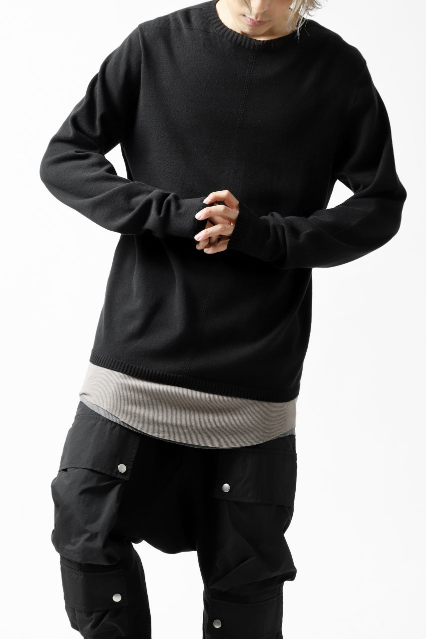 A.F ARTEFACT "WHOLEGARMENT" CREWNECK KNIT PULLOVER (BLACK)