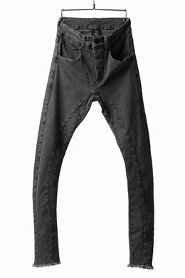 thomkrom OVER LOCKED SKINNY TROUSERS /  FADE STRETCH DENIM (LIGHT GREY)