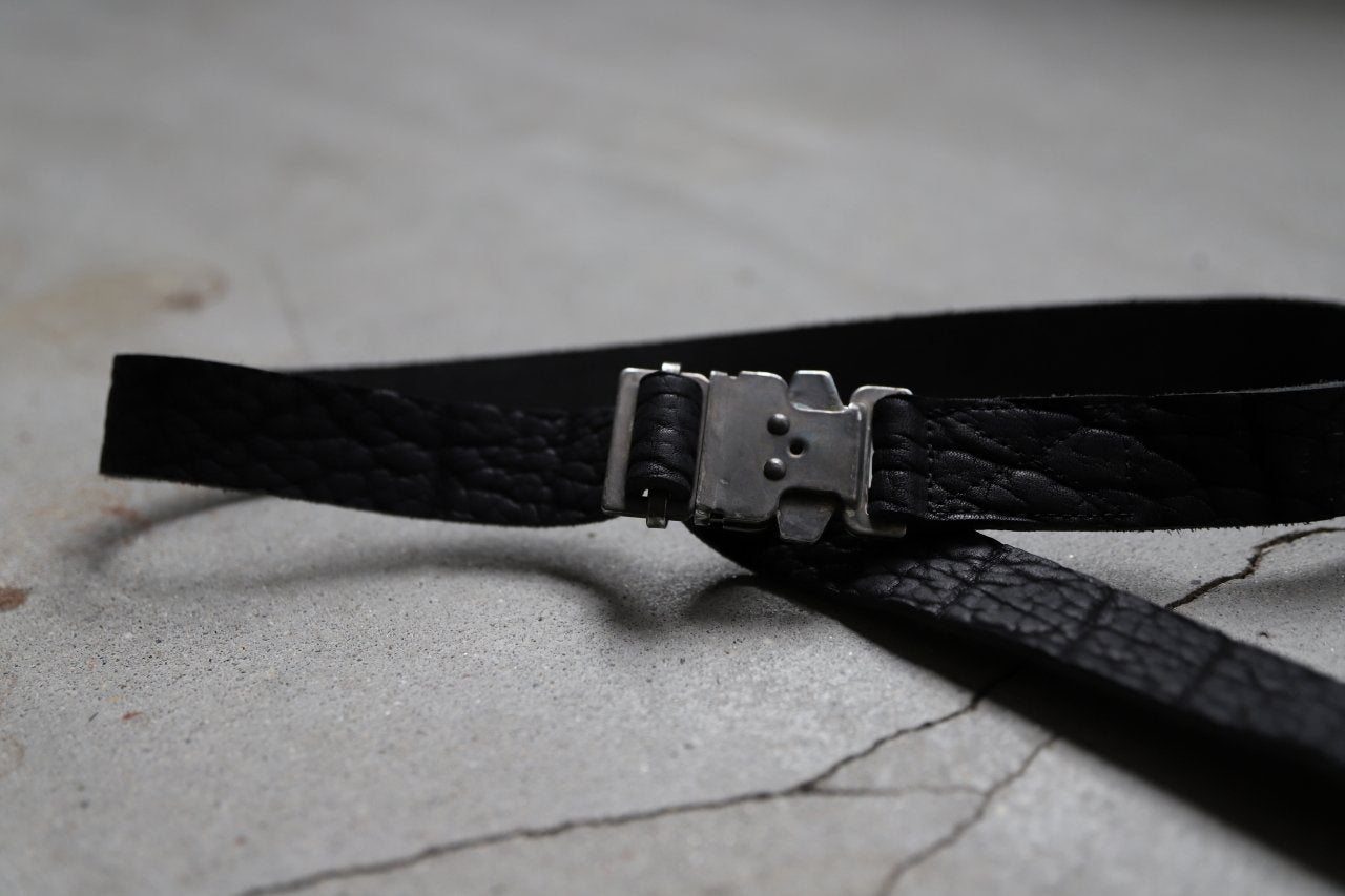 ierib detachable buckle belt / rough bull onepiece (BLACK)