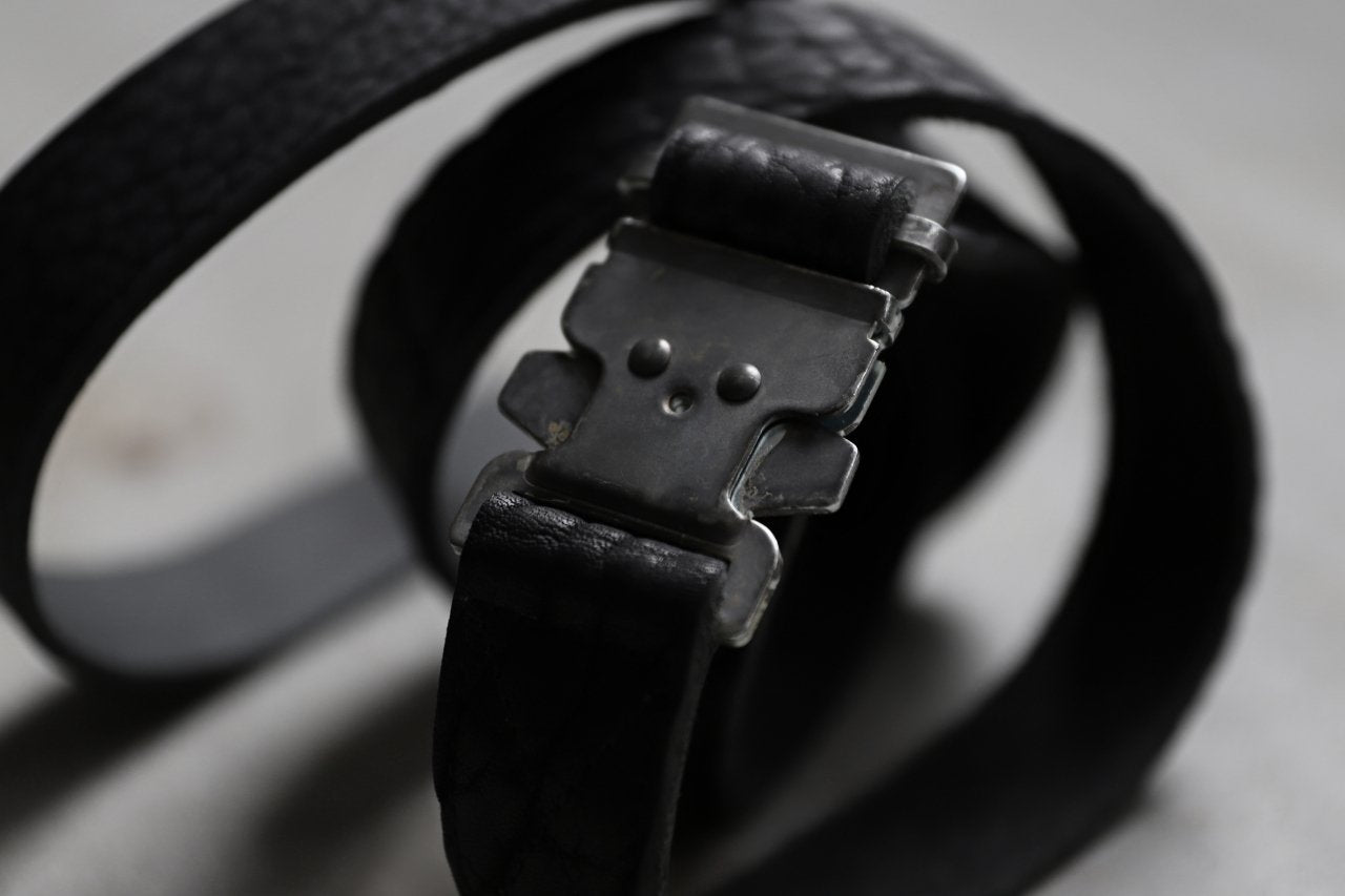 ierib detachable buckle belt / one-piece rough bull  (BLACK)
