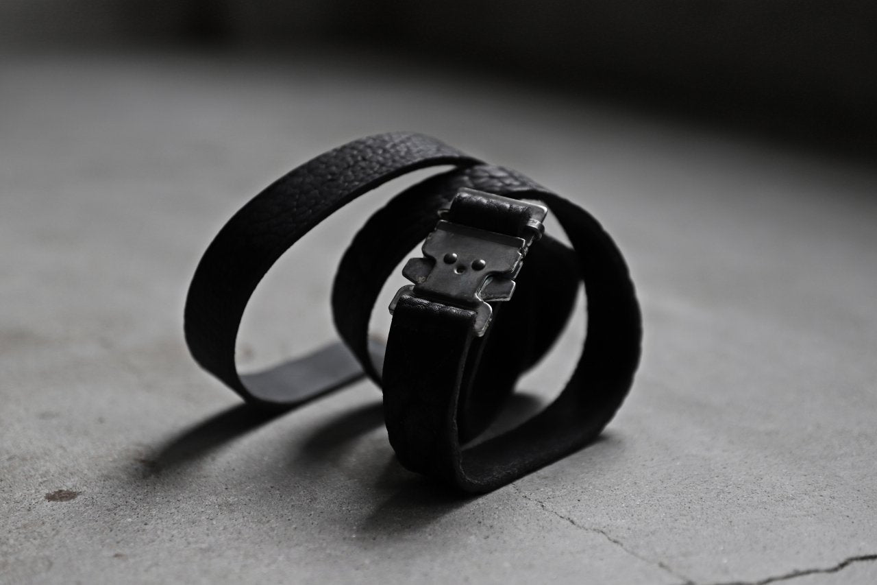 ierib detachable buckle belt / rough bull onepiece (BLACK)