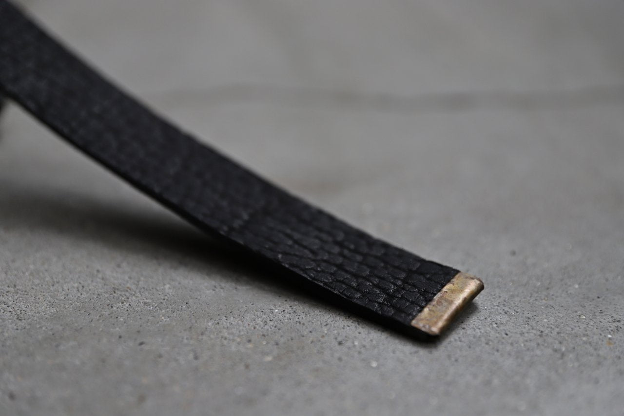 ierib detachable buckle belt / one-piece rough bull  (BLACK)