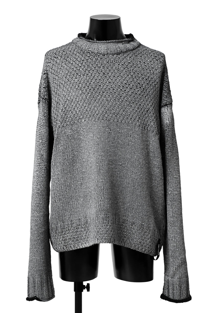 ISAMU KATAYAMA BACKLASH LOOSEY KNIT PULLOVER / PIGMENT PRINTED