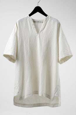 _vital exclusive collarless pullover shirt / linen (IVORY)