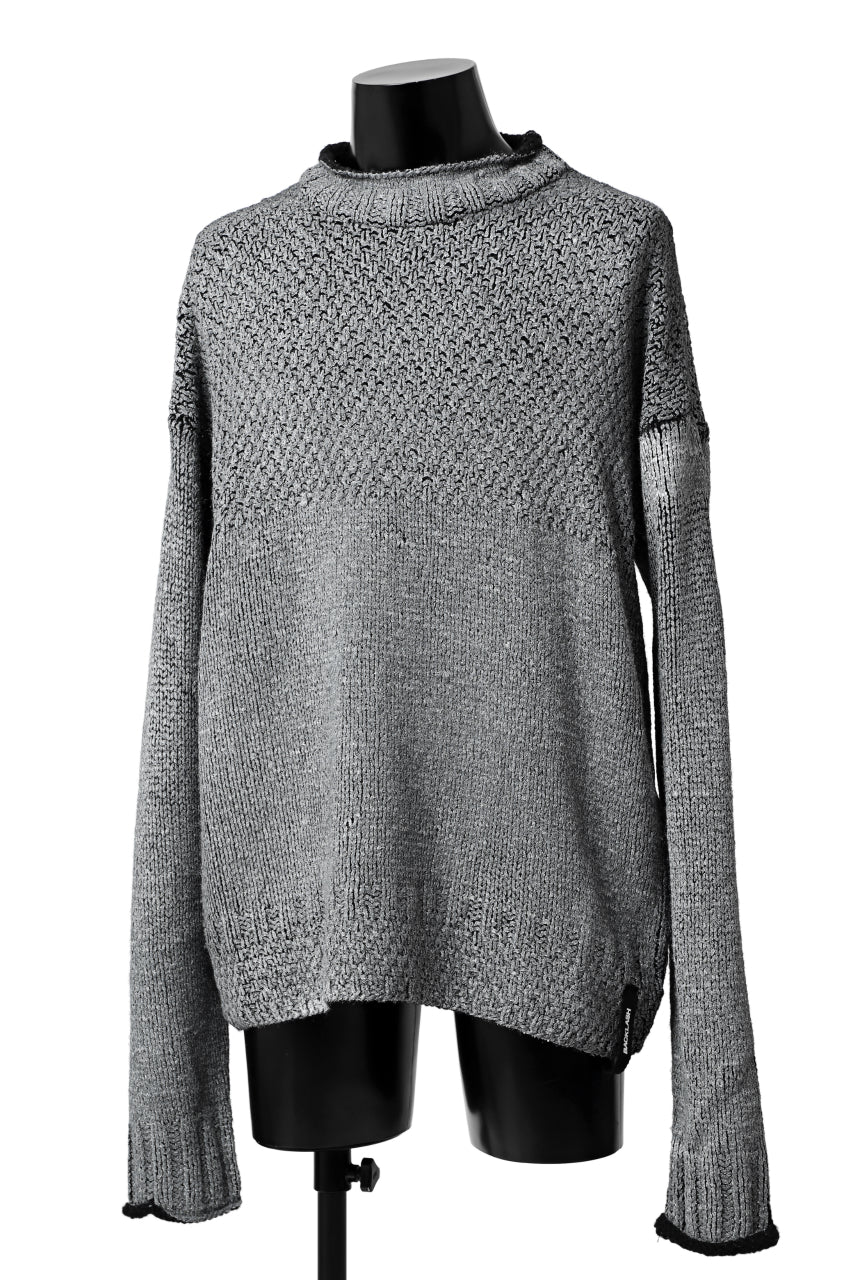 ISAMU KATAYAMA BACKLASH LOOSEY KNIT PULLOVER / PIGMENT PRINTED (BLACK)