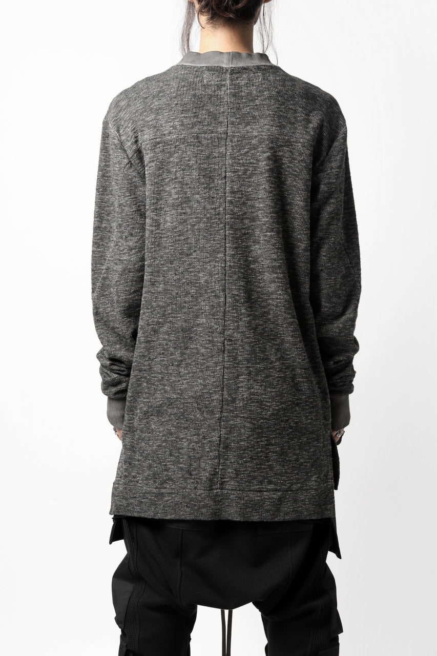 A.F ARTEFACT STAND RIB NECK TOPS / COLD DYED SLAB KNIT JERSEY (GREY)