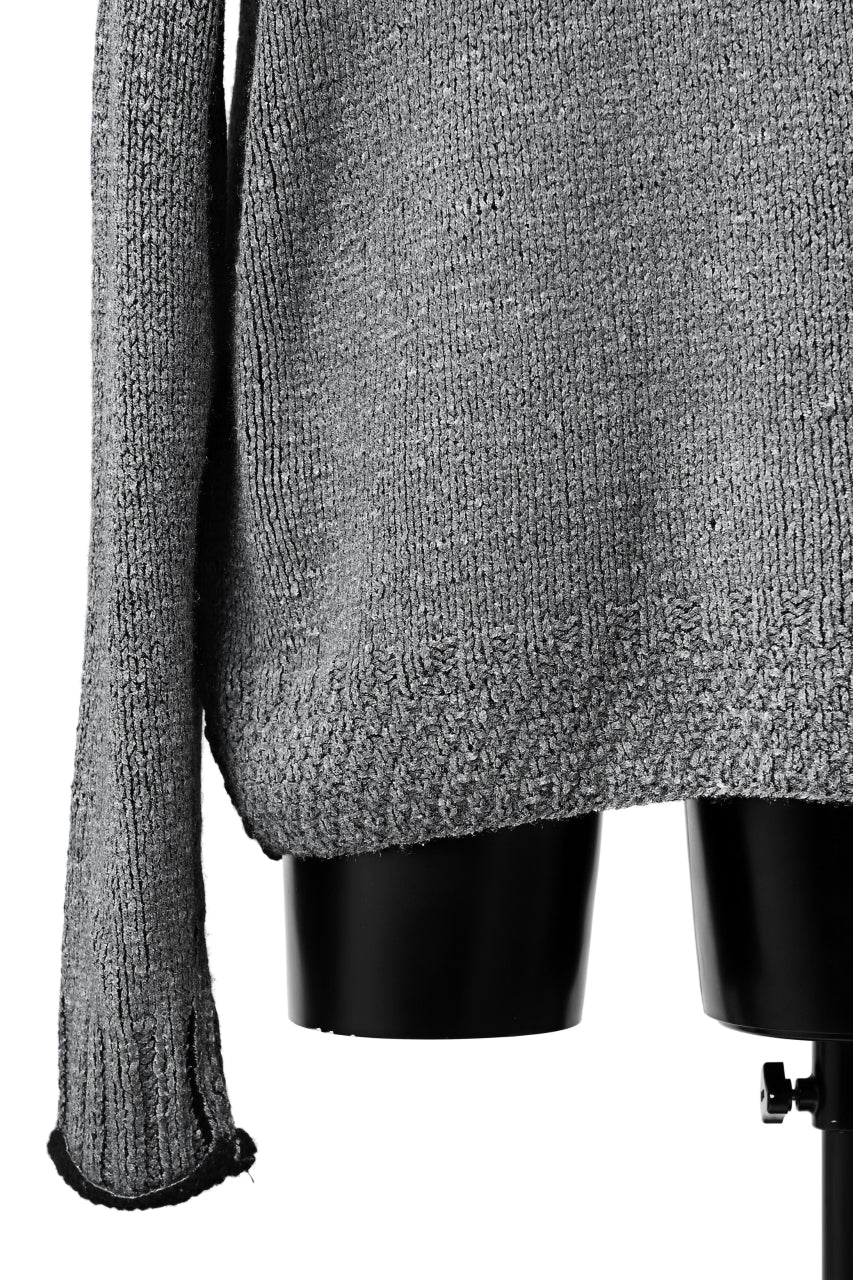 ISAMU KATAYAMA BACKLASH LOOSEY KNIT PULLOVER / PIGMENT PRINTED (BLACK)