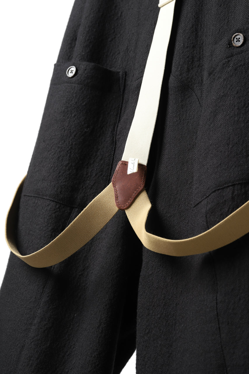 Aleksandr Manamis Slit Cropped Pant with Suspender (BLACK)