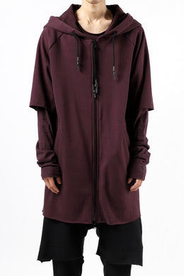 FIRST AID TO THE INJURED HOODY LAYERED SLEEVE ZIP PARKA / FRENCH TERRY + JERSEY (OXE)