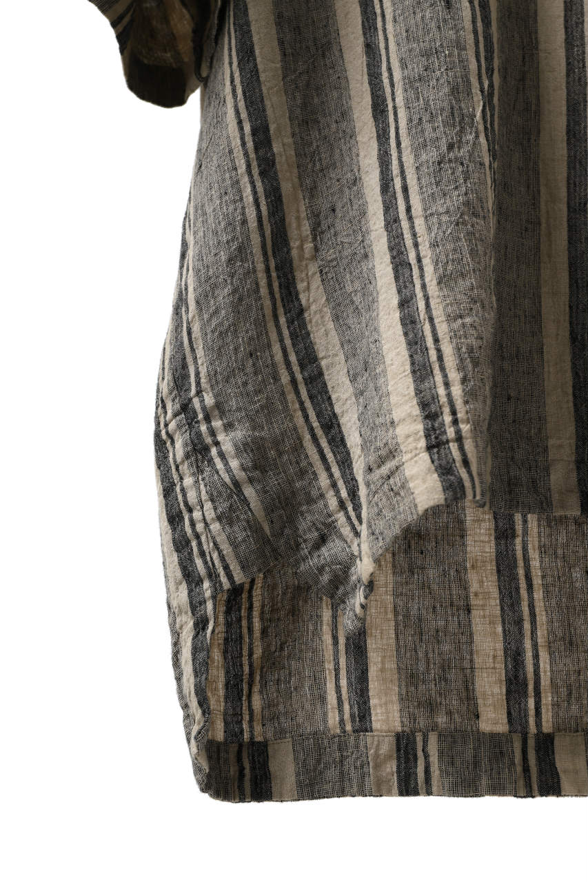 画像をギャラリービューアに読み込む, _vital exclusive minimal tunica tops / antique random stripe linen (BEIGE x BLACK)