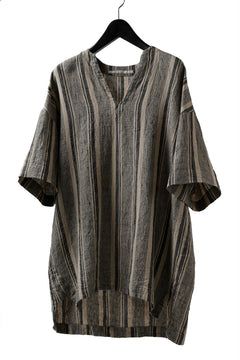 画像をギャラリービューアに読み込む, _vital exclusive minimal tunica tops / antique random stripe linen (BEIGE x BLACK)