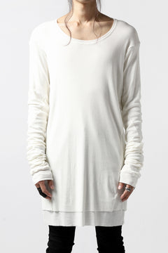 Load image into Gallery viewer, A.F ARTEFACT DOUBLE LAYERED LONG TOPS / SOFT GAUZE LJ (WHITE)
