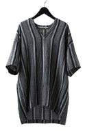 _vital exclusive minimal tunica tops / antique random stripe linen (NAVY x WHITE)