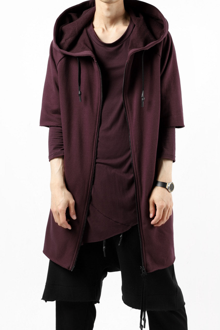 FIRST AID TO THE INJURED HOODY LAYERED SLEEVE ZIP PARKA / FRENCH TERRY + JERSEY (OXE)