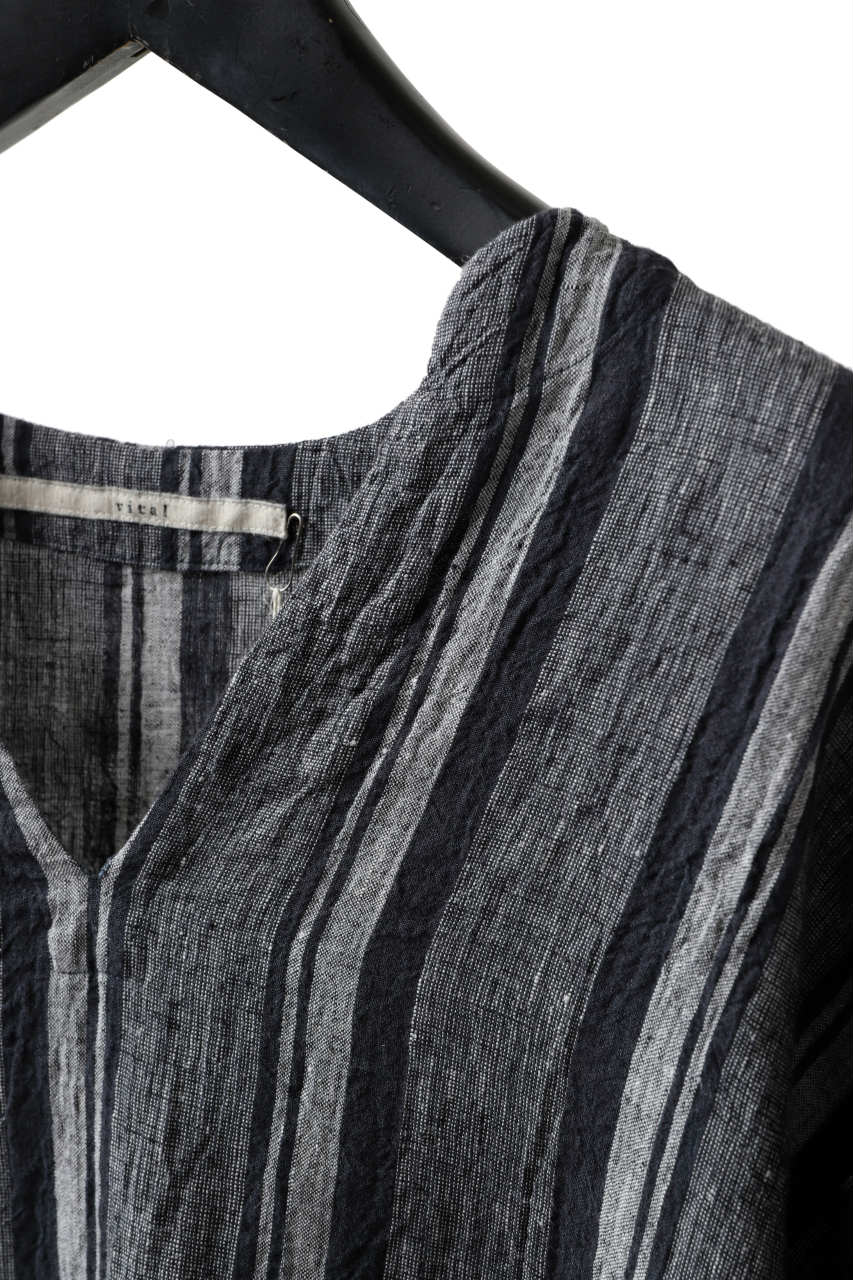 画像をギャラリービューアに読み込む, _vital exclusive minimal tunica tops / antique random stripe linen (NAVY x WHITE)