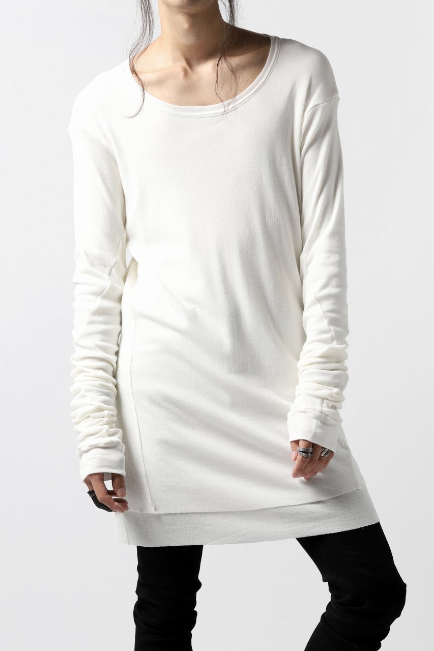 A.F ARTEFACT "Trunk-Show" DOUBLE LAYERED LONG TOPS / SOFT GAUZE LJ (WHITE)