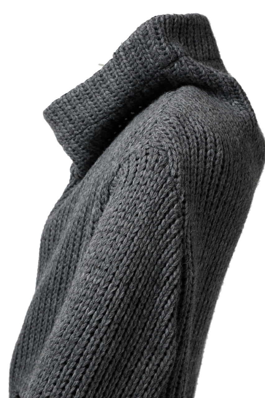 SOSNOVSKA exclusive CRAWLED OUT POCKET KNIT SWEATER (GREY)