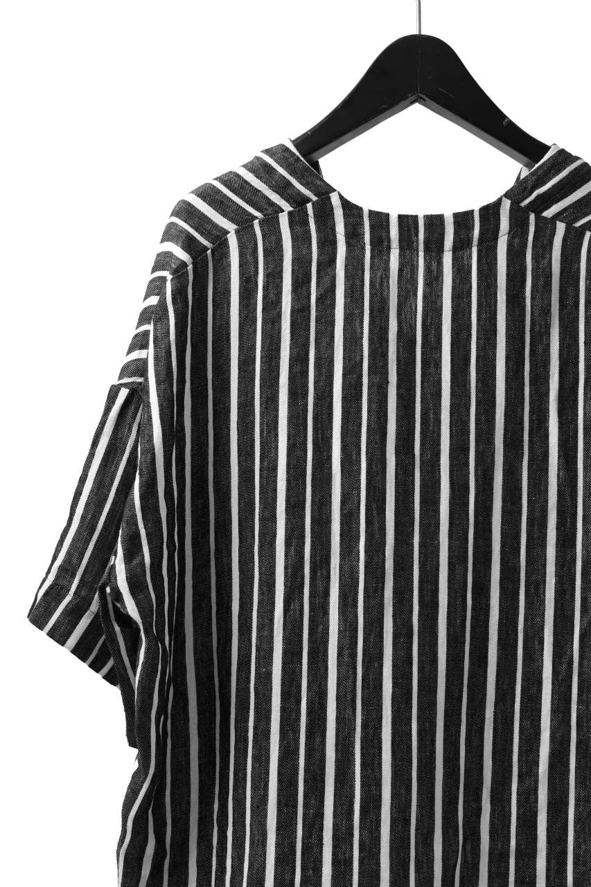 _vital exclusive minimal tunica tops / hickory stripe linen (BLACK x WHITE)