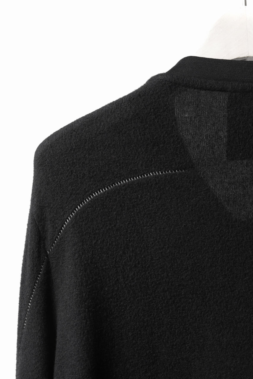 thomkrom HENRY NECK SWEATER TOPS / OVERLOCK STITCHED (BLACK)