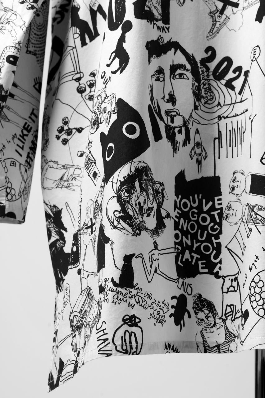 Load image into Gallery viewer, PAL OFFNER OVER SIZED SHIRT / STRETCH COTTON (SCRIBBLE PRINT)