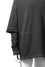 画像をギャラリービューアに読み込む, A.F ARTEFACT &quot;FRAYED&quot; DAMAGE LAYERED SWEATER TOPS (GREY)