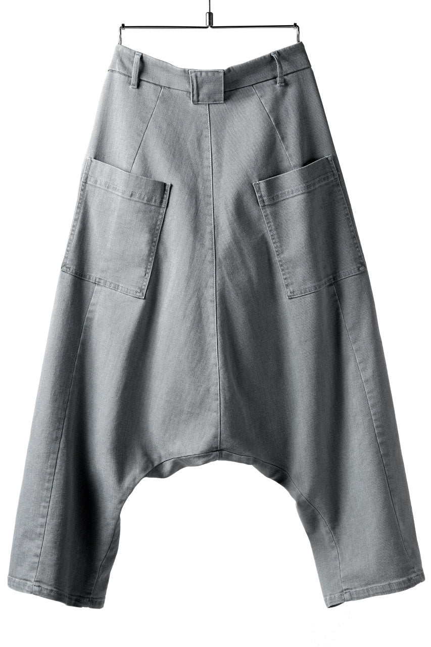 PAL OFFNER HANG LOOSE TROUSERS / STRETCH DENIM (ICE GREY)
