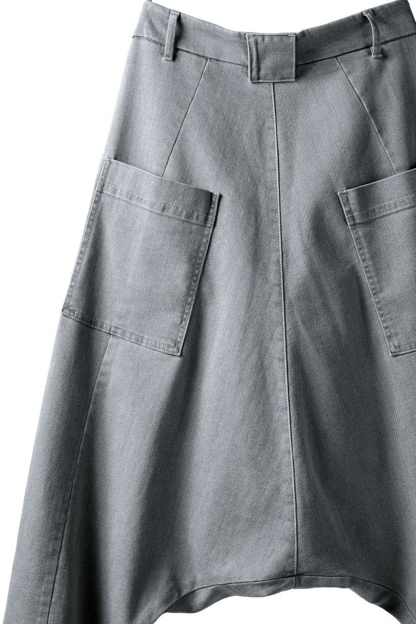 PAL OFFNER HANG LOOSE TROUSERS / STRETCH DENIM (ICE GREY)