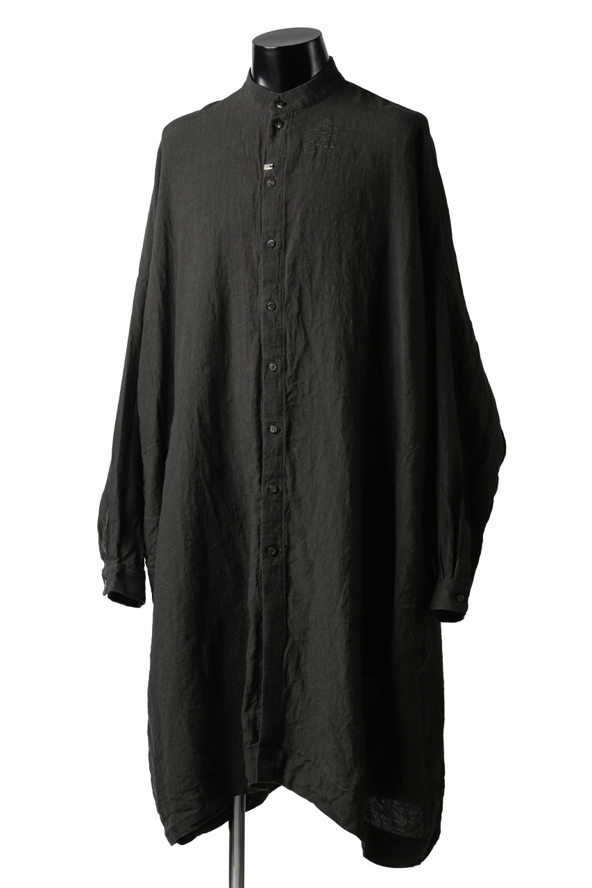 _vital exclusive  oversized stand collar long shirt (BLACK)